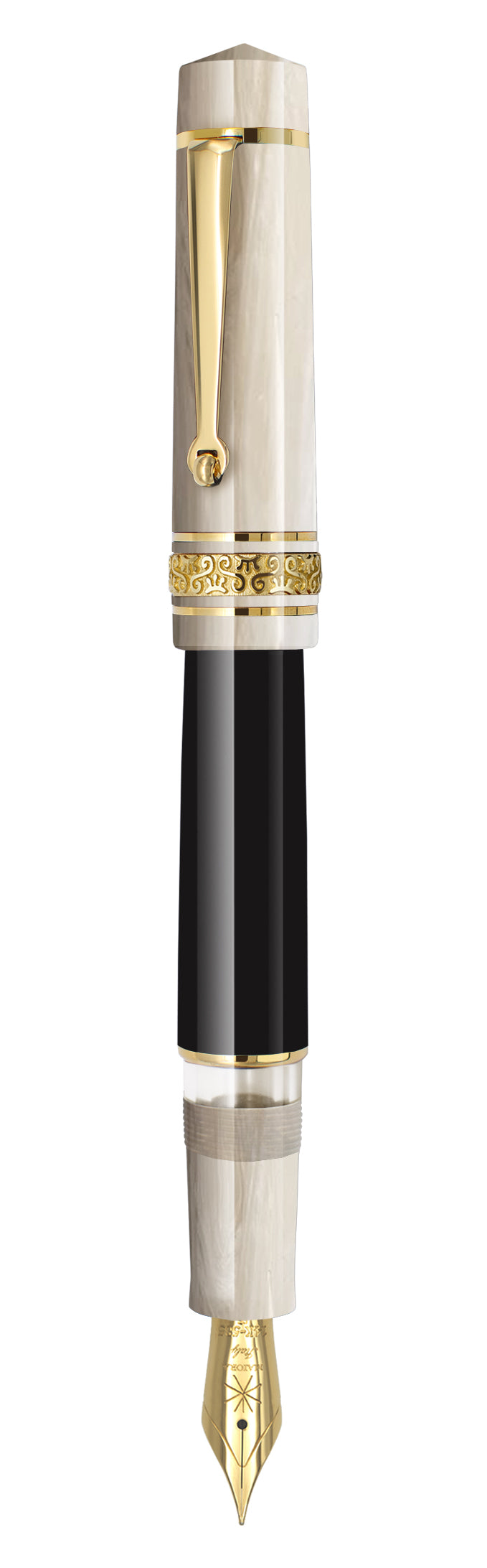 Maiora Mitho Notteluna Gold Fountain Pen with Ink Window – Faces