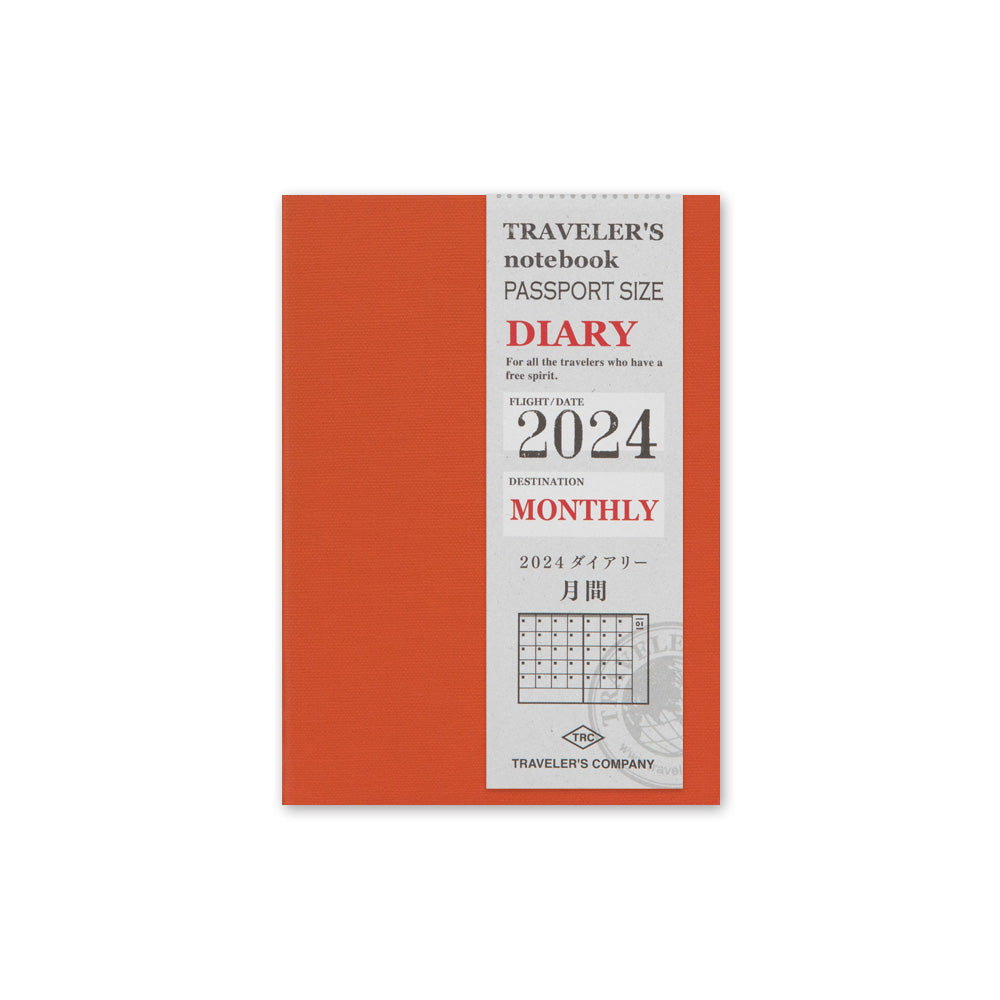Traveler's Company Notebook Refill 2024 Monthly - Passport Size