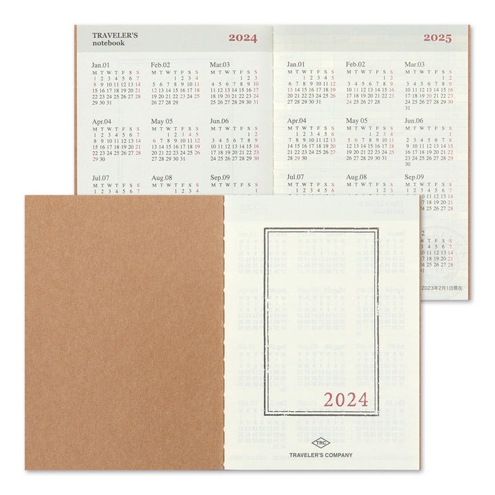 Traveler's Company Notebook Refill 2024 Monthly - Passport Size