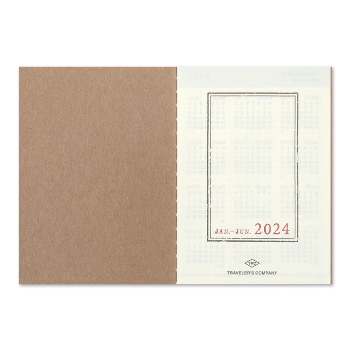 Traveler's Company Notebook Refill 2024 Weekly - Passport Size