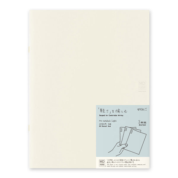 MD Notebook A4 Light Pack of 3 pcs - Square Grid