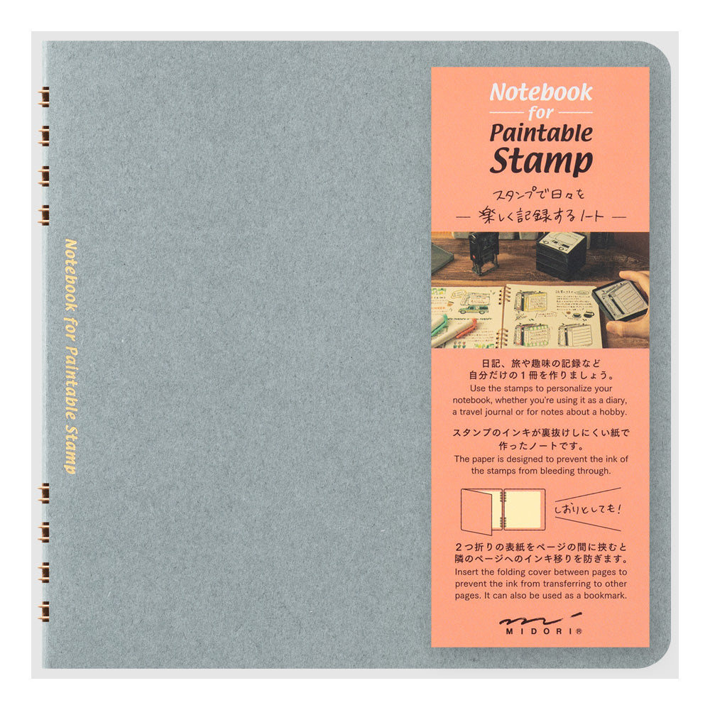 Midori Spiral Ring Notebook for Stamp - Blue