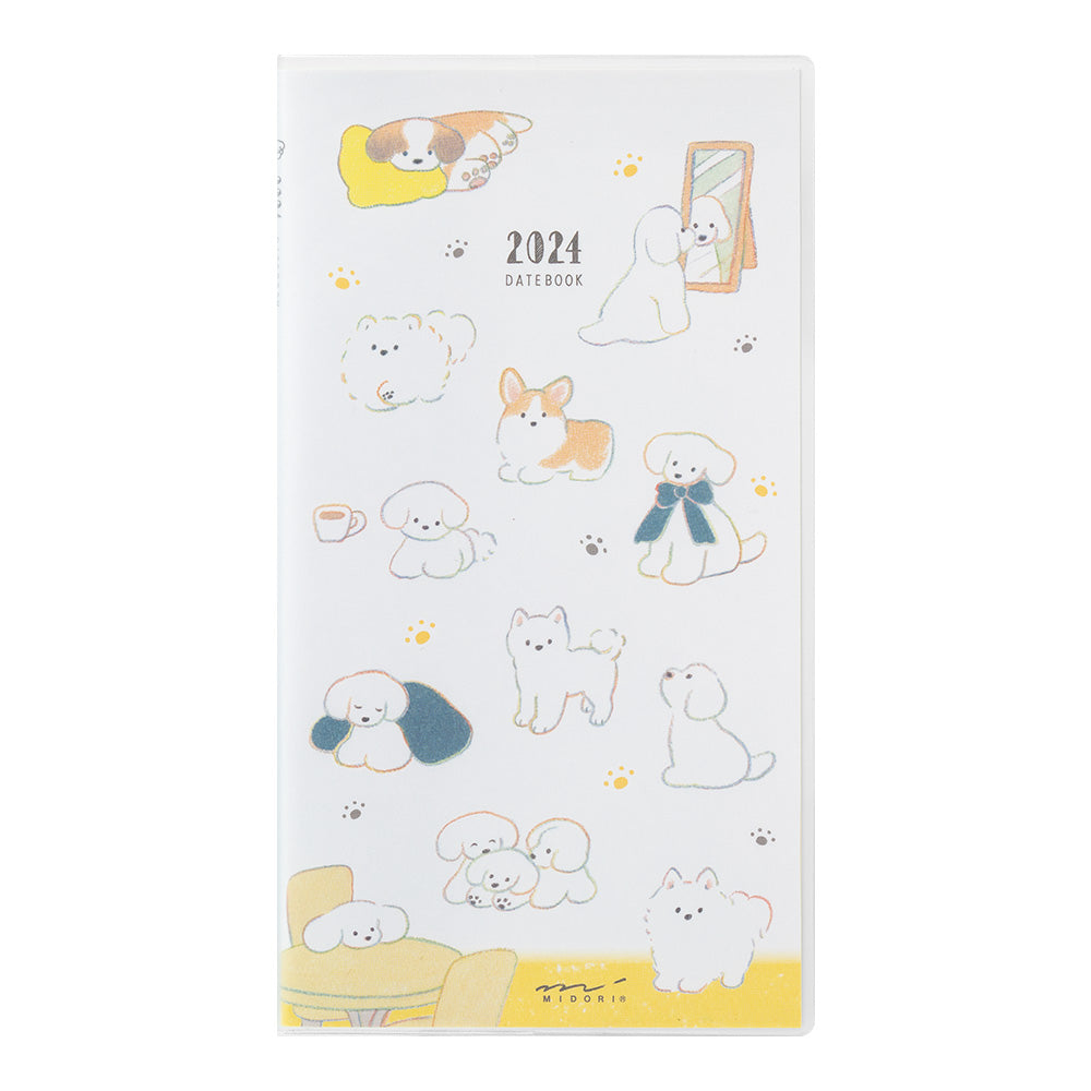 Midori Pocket Diary Dog 2024 - Slim