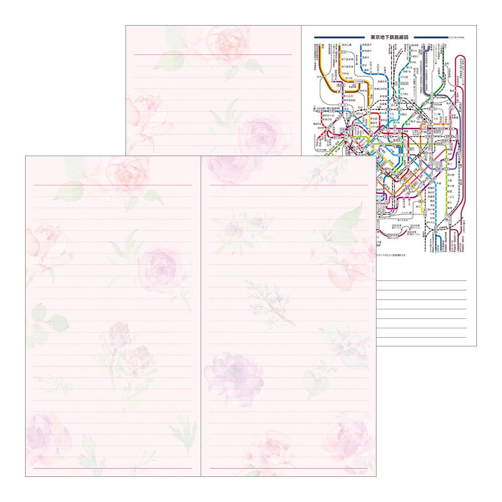 Midori Pocket Diary Country Time Flower 2024 - Slim