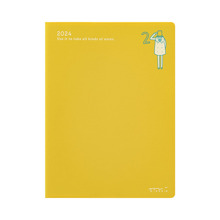 Midori Pocket Diary Monthly Ojisan 2024 - A6