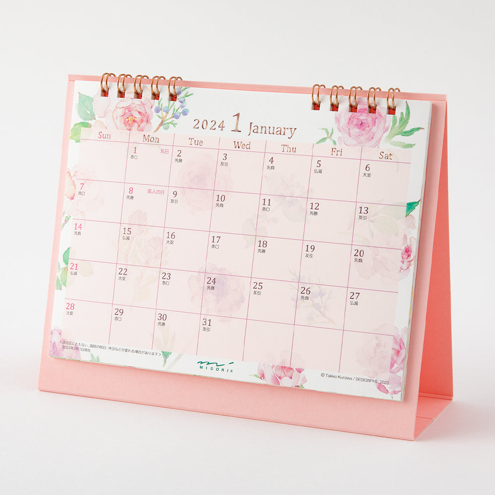 Midori Calendar Ring Country Time Flower 2024 - M