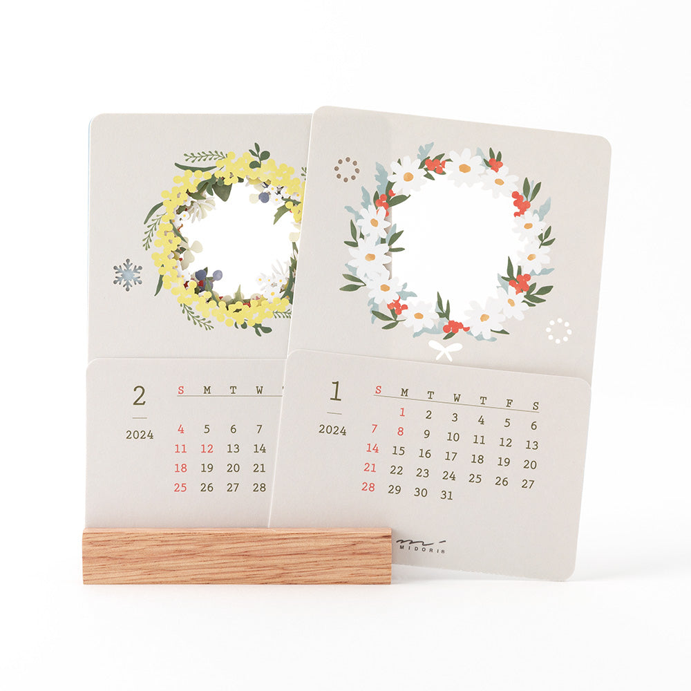 Midori Calendar Laser Processing Flowers 2024