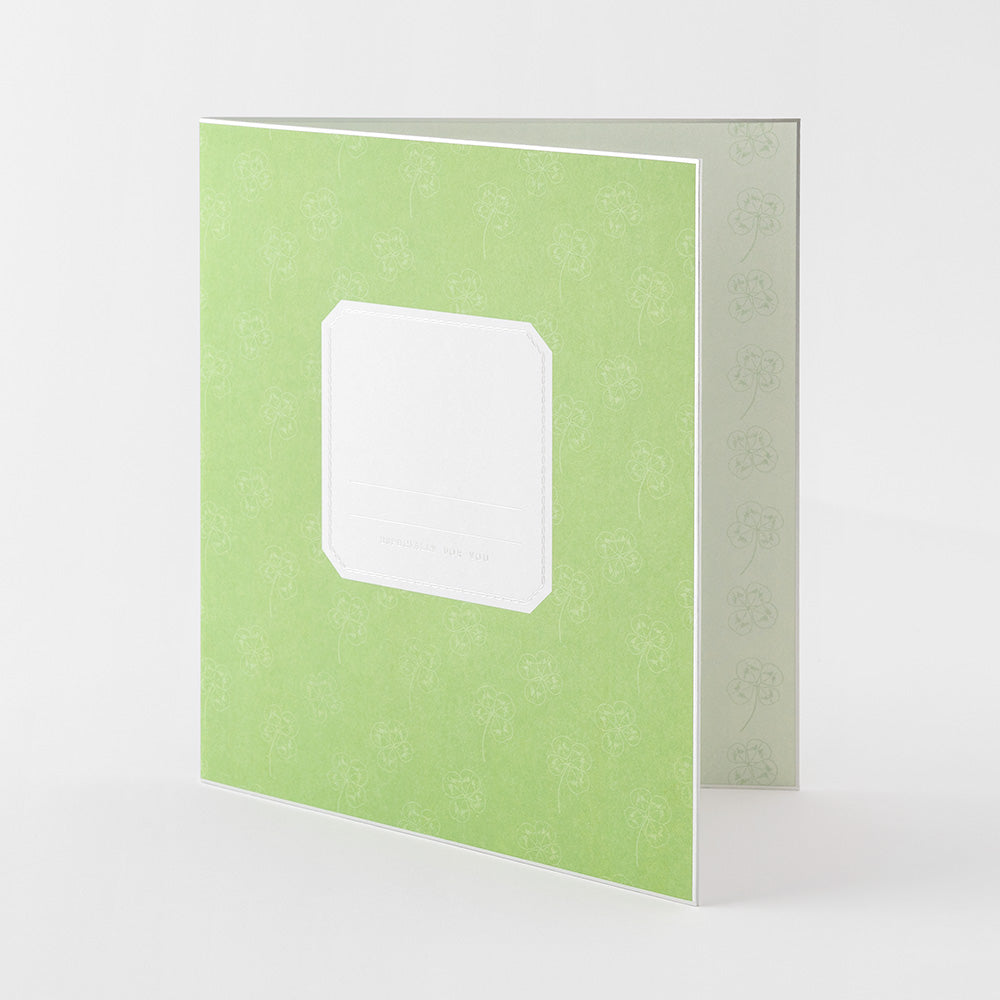 Midori Folded Message Cardboard with Sticker & Envelope - Green