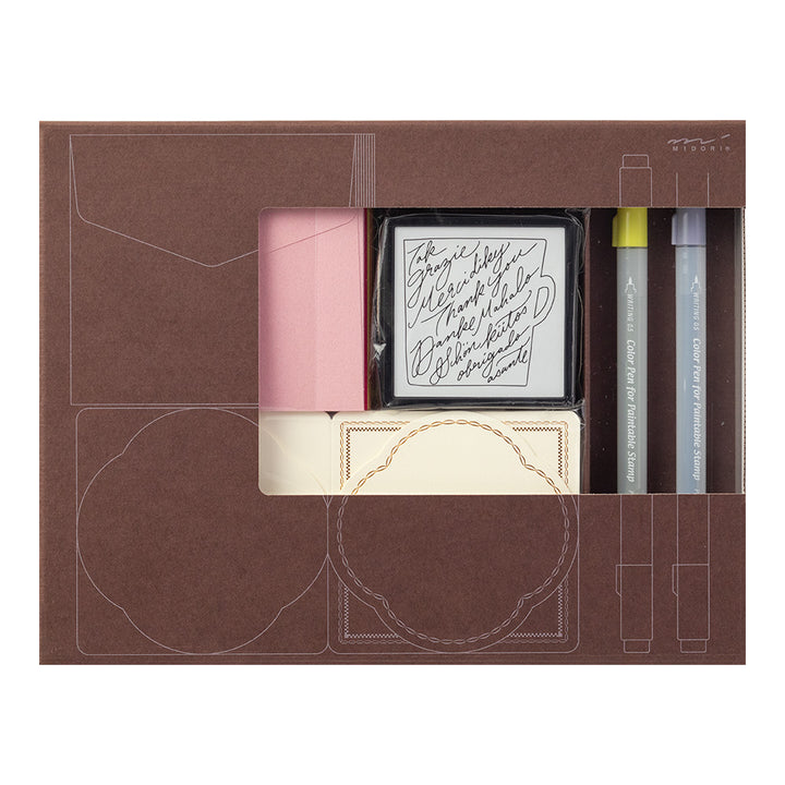 Midori Limited Edition Paintable Stamp Kit - World Thank You