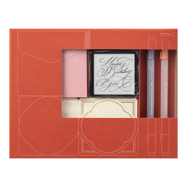 Midori Limited Edition Paintable Stamp Kit - Birthday