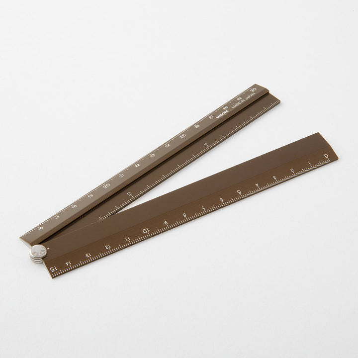 Midori Aluminum Multiple Ruler 30 cm - Brown