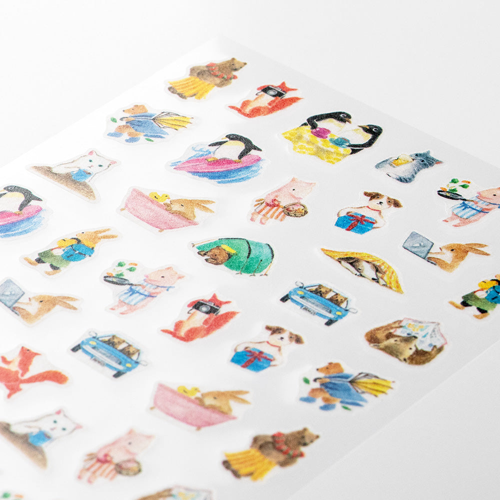 Midori Stickers Daily Records - Animal Scenes