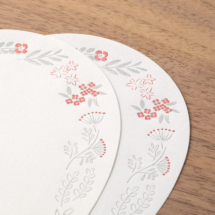 Midori Letter Set 489 Letterpress Die-cut - Wreath Red