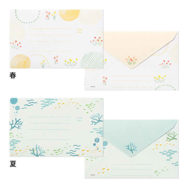 Midori Letter Set 512 Four Seasons - Seasonal Plants