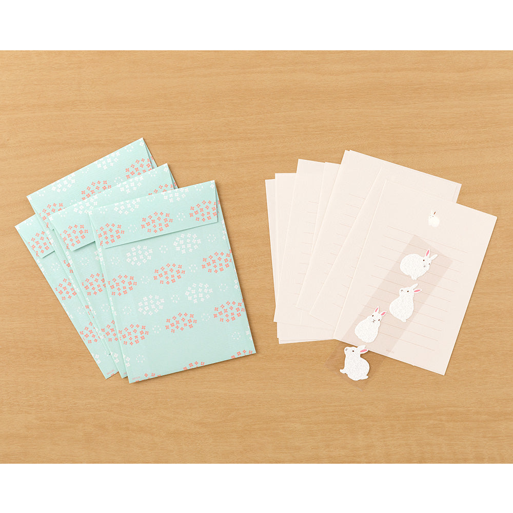 Midori Letter Set 638 with stickers - Rabbit B