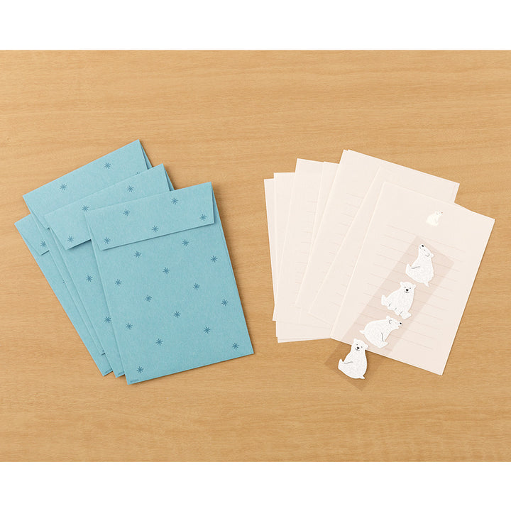 Midori Letter Set 640 with stickers - Polar Bear A