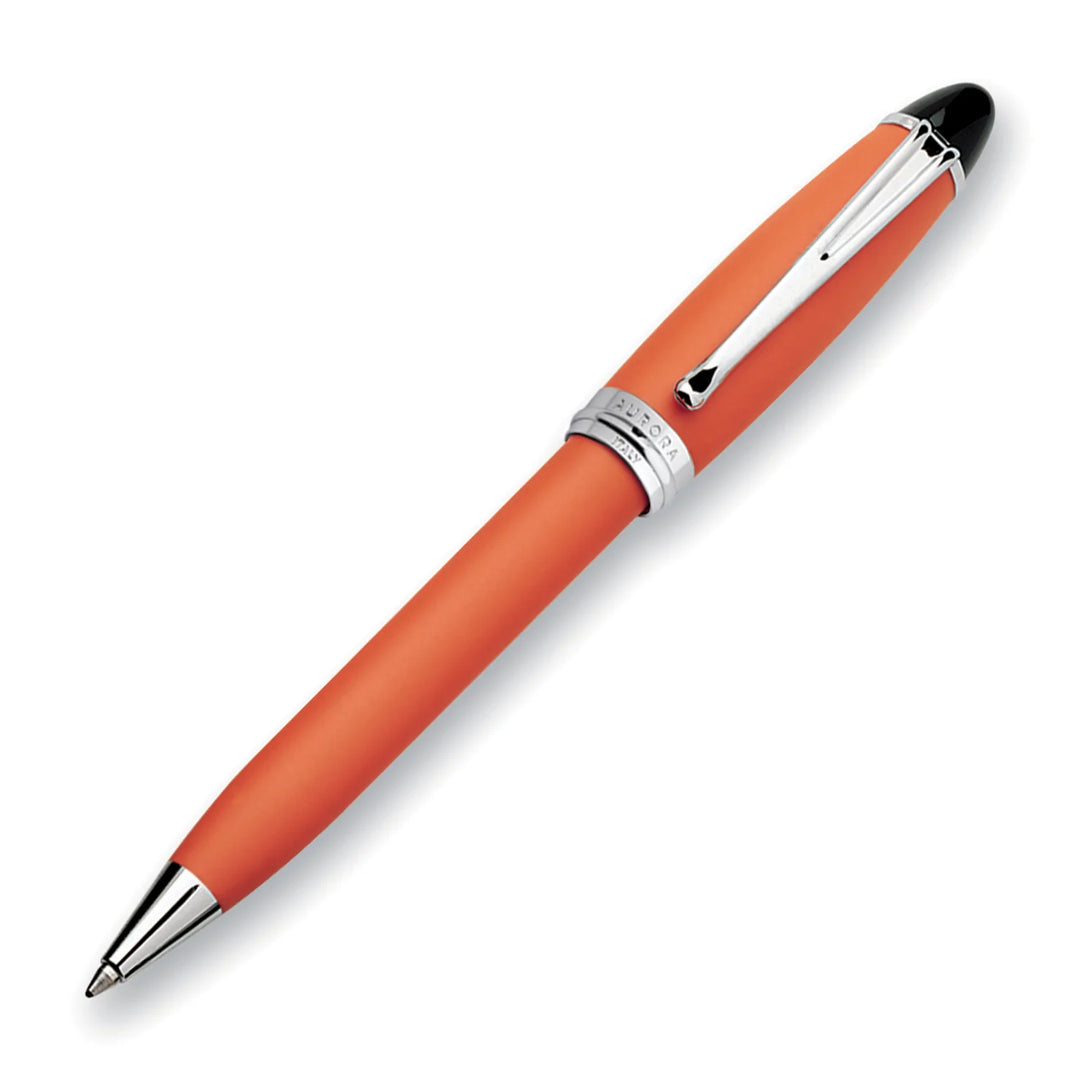Aurora Ipsilon Satin Orange with Chrome Trims Ballpoint Pen