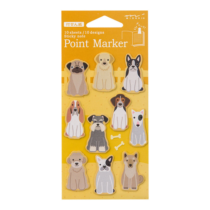 Midori Point Marker Sticky Note - Dog