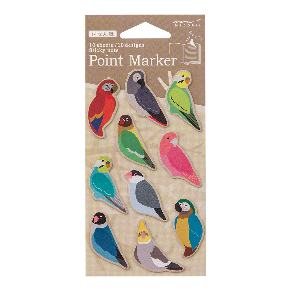 Midori Point Marker Sticky Note - Bird