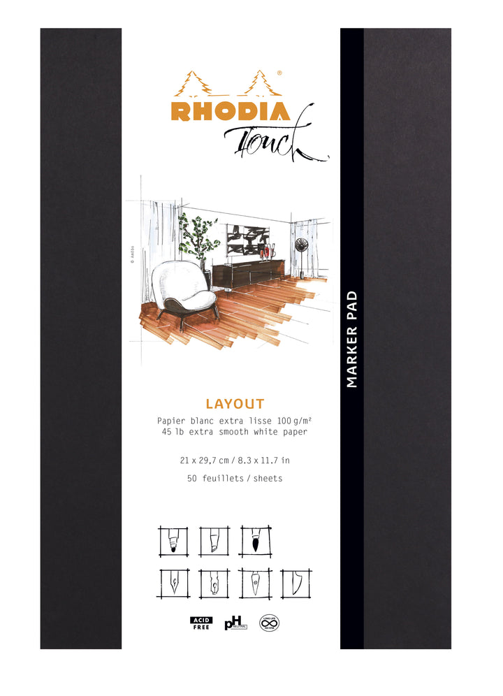 Rhodia Touch Marker Pad 100g White Paper