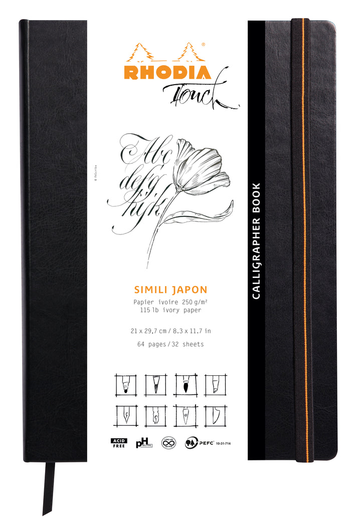 Rhodia Touch Calligrapher Book Blank 250g Simili Japan Paper - A4