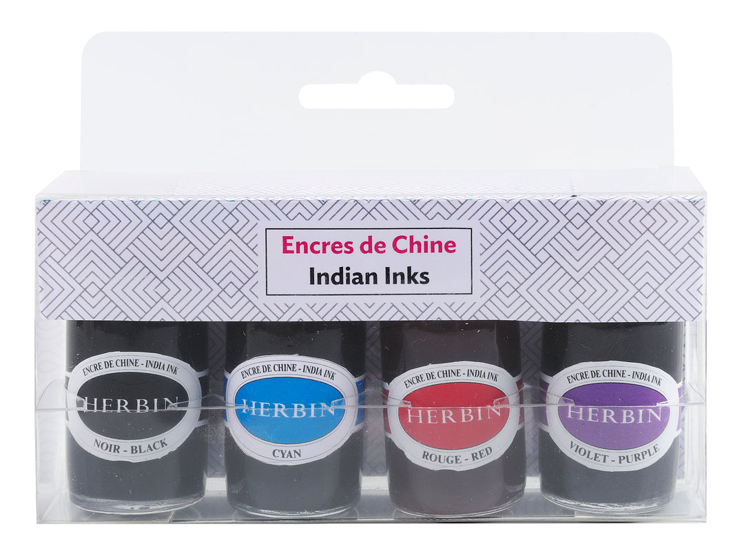 Herbin Set of 4 x 15ml Indian Ink Bottles