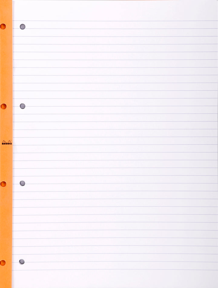 Rhodia Basics Orange Four Punched Side Stapled Notepad - A4