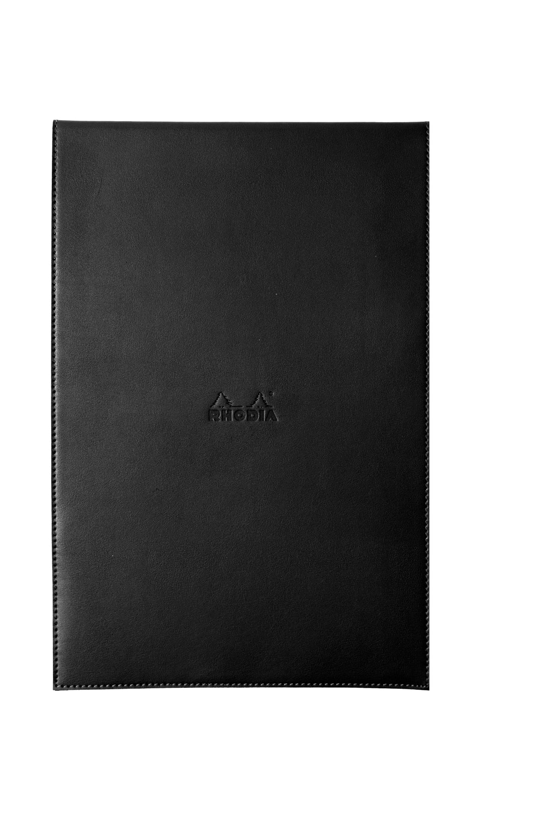 Rhodia Boutique Black Stapled Square Grid Ruled Notepad with Leatherette Cover - A4+