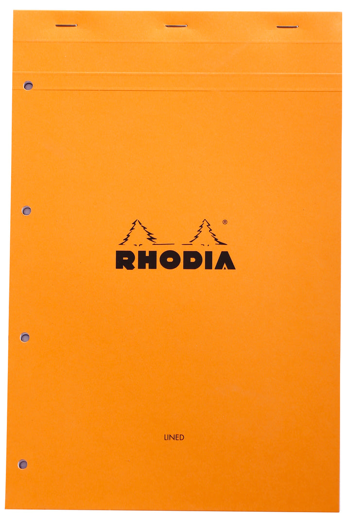Rhodia Basics Four Punched Stapled Lined Notepad - A4+