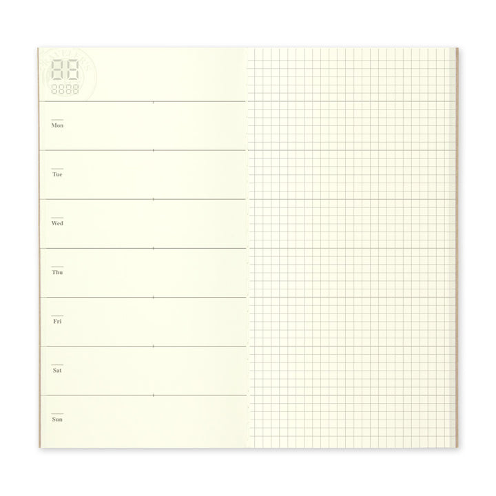Traveler's Company Notebook Refill 019 Free Diary Weekly + Grid Notebook - A5-