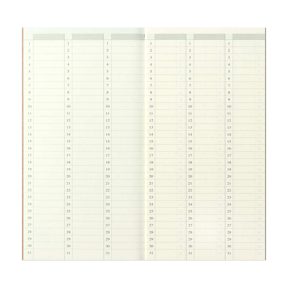 Traveler's Company Notebook Refill 018 Weekly Free Vertical - A5-