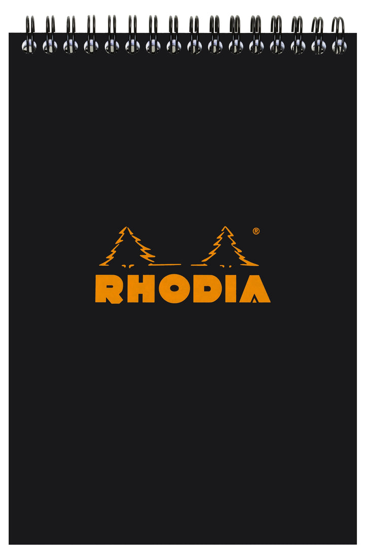 Rhodia Classic Black Wirebound Line Ruled Notepad