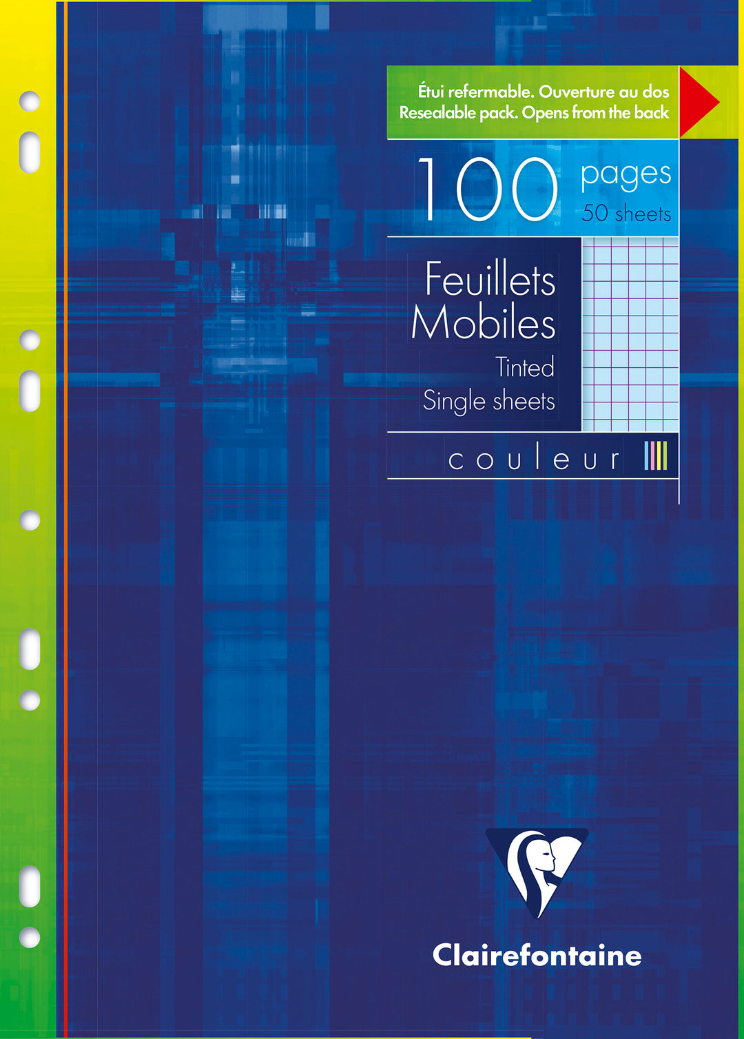 Clairefontaine Basics Square Ruled 90g Multi Punched Holes Loose Sheets - A4