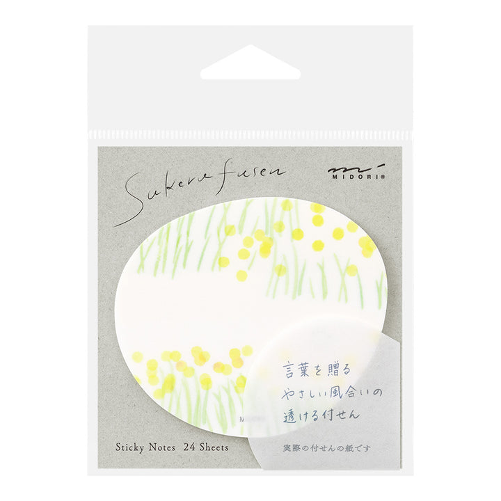 Midori Sticky Notes Transparency Flower Garden Yellow