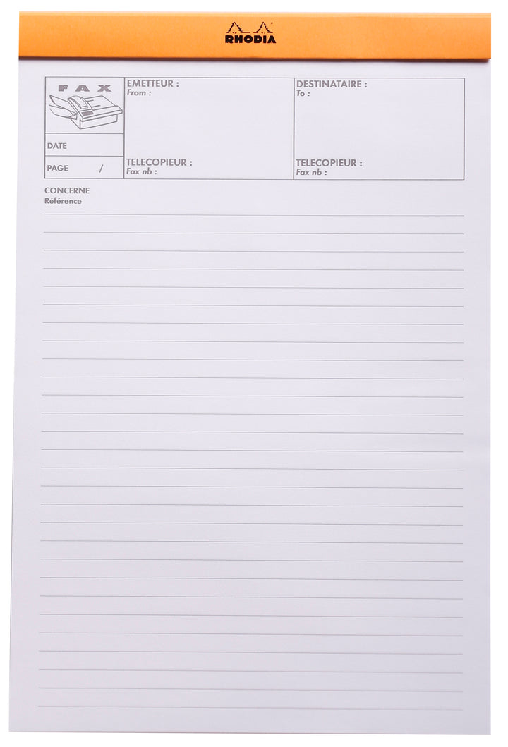 Rhodia Basics Pre-Printed Fax Notepad - No. 191 - A4+