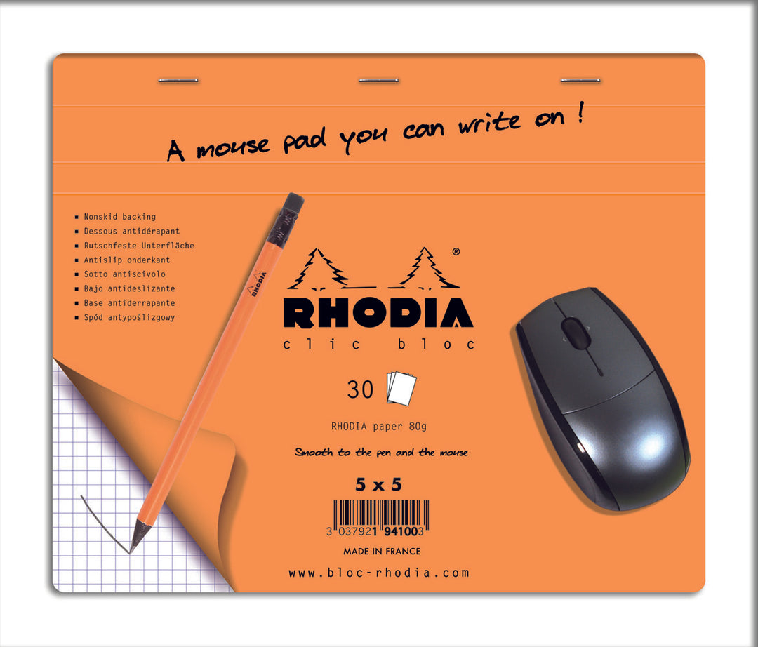 Rhodia Classic Stapled Square Ruled Mouse Notepad - 230 mm x 190 mm