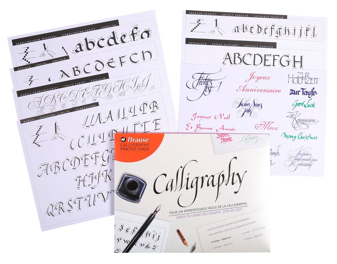 Brause Introduction to Calligraphy Lettering Practice Cards - 320 x 250 mm
