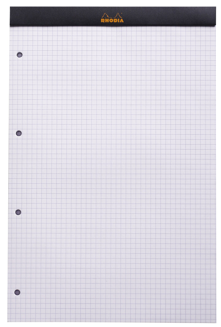 Rhodia Basics Four Punched Stapled Square Grid Notepad - A4+