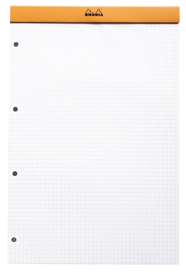 Rhodia Basics Four Punched Stapled Square Grid Notepad - A4+