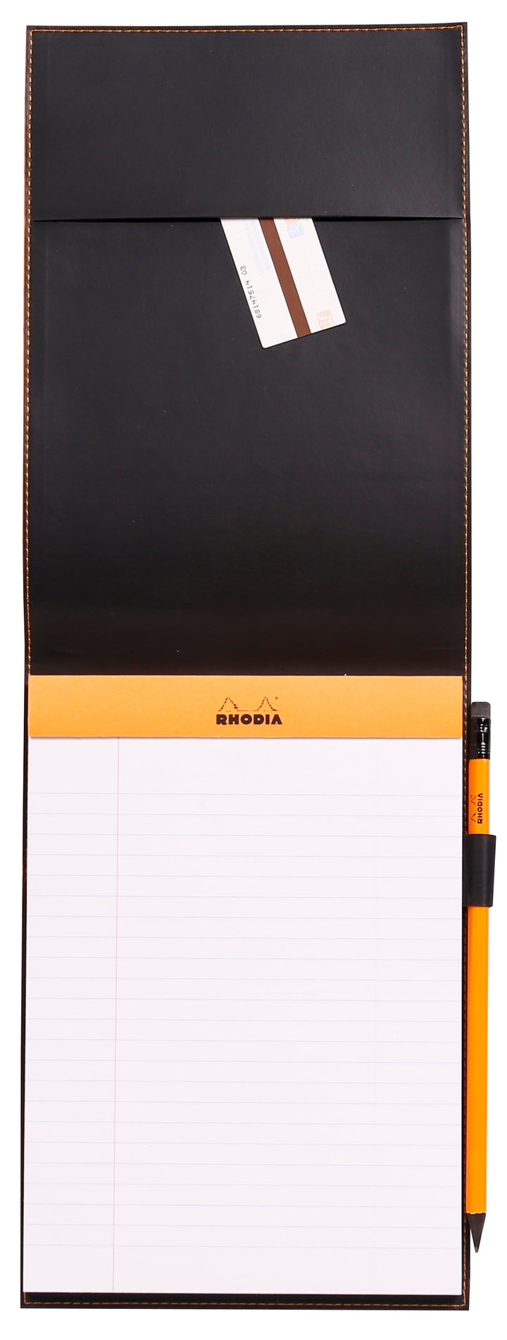 Rhodia Boutique Stapled Line Ruled Notepad with Leatherette Cover - A5