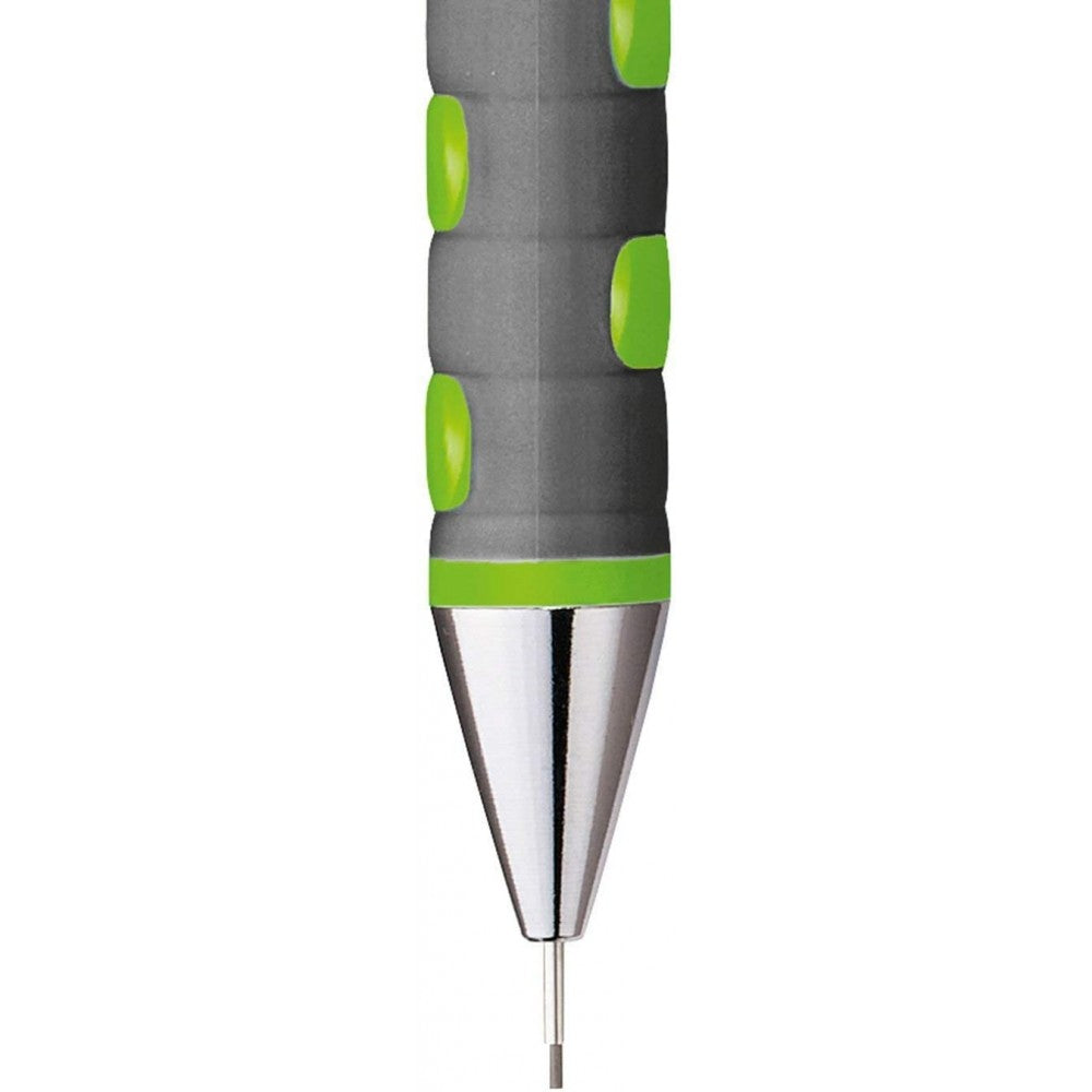 Rotring Green Mechanical Tikky Pencil 0.5mm with Metal Cap, Nozzle and Clip and an Induilt Eraser for Writing and Drawing with 2B 12 Lead and Eraser.