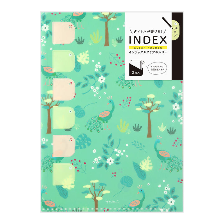 Midori Index Clear A4 Folder - Peacock