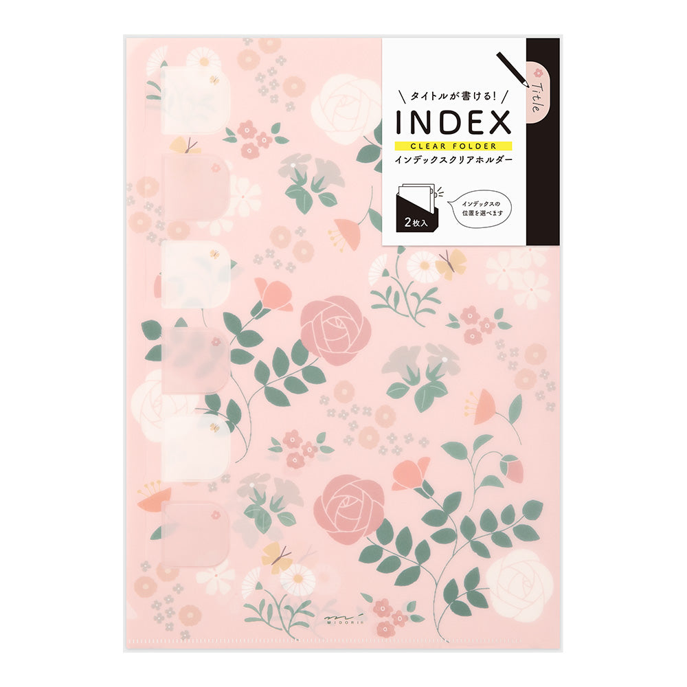 Midori Index Clear A4 Folder - Flower