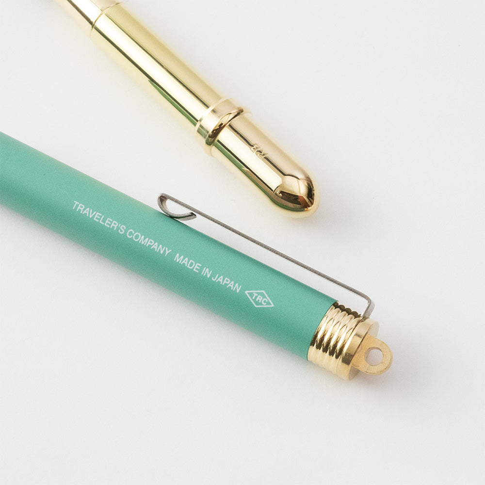 Traveler's Company Brass Solid Rollerball Pen - Green