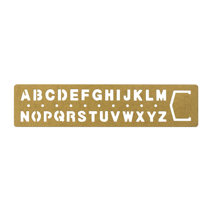 Traveler's Company Brass Template Bookmark Alphabet