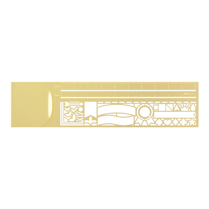 Midori Brass Clip Ruler Decorative Pattern