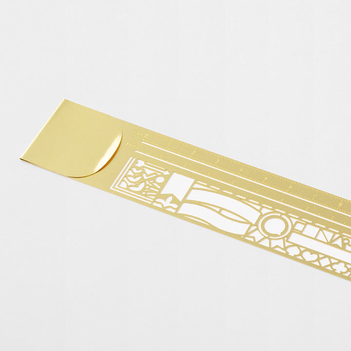 Midori Brass Clip Ruler Decorative Pattern