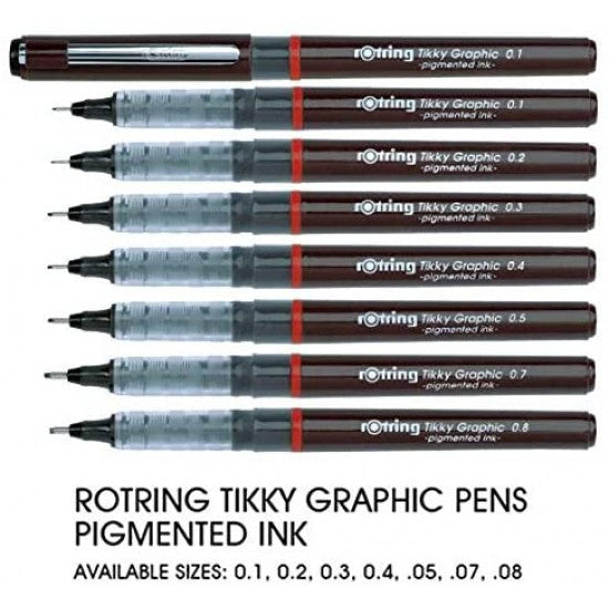 Rotring 0.8mm Line Thickness Tikky Graphic Fineliner with Black Pigmen –  Faces & Places
