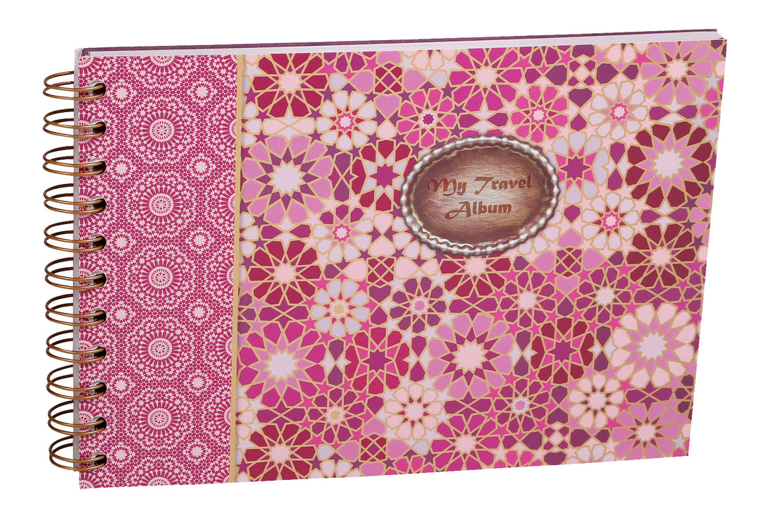 Clairefontaine Pink Orient Occident Line + Blank Ruled Wirebound Travel Album - A5