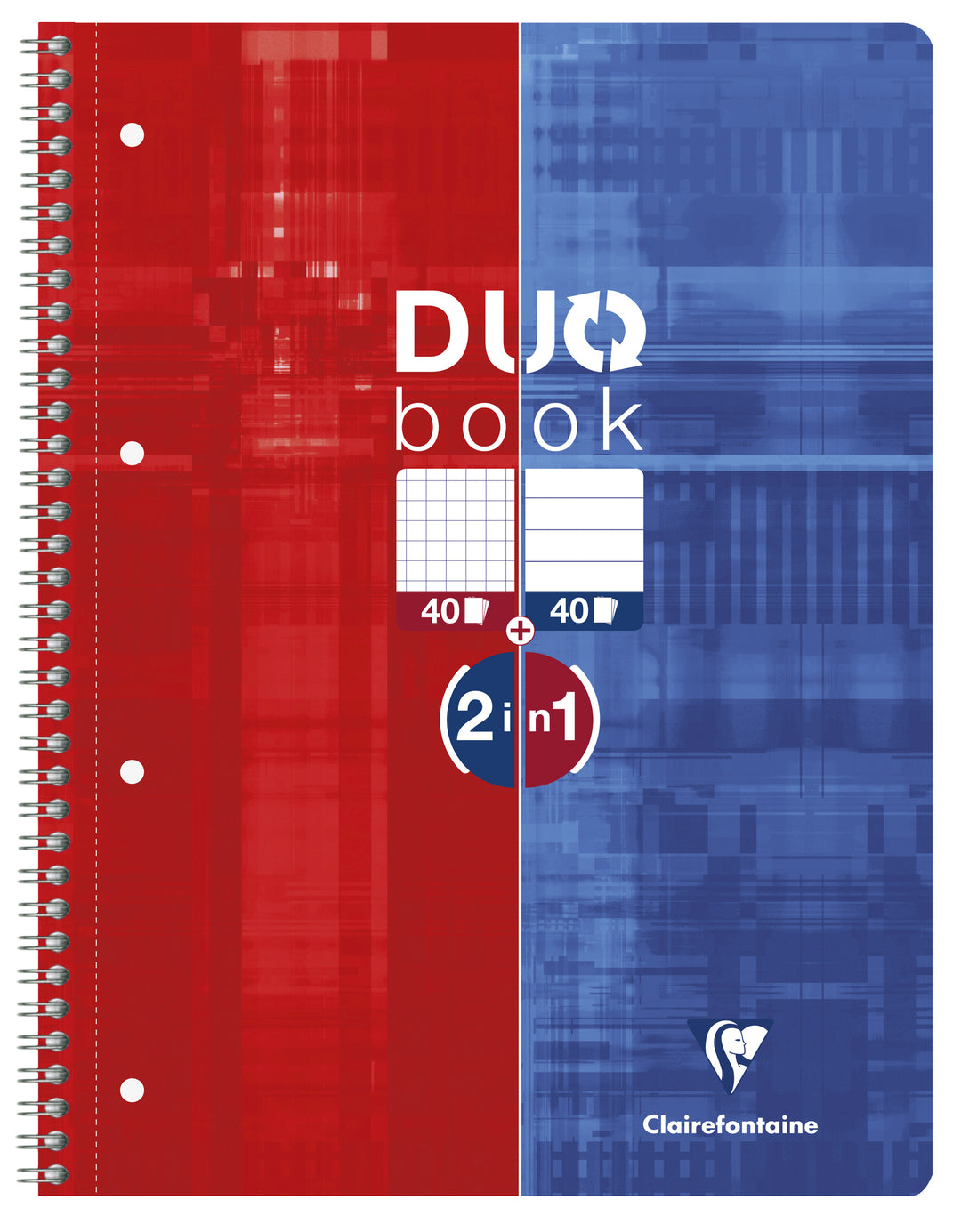 Clairefontaine Duo Line + Square Ruled Wirebound Functional Notebook - A4+ - 297 mm x 225 mm